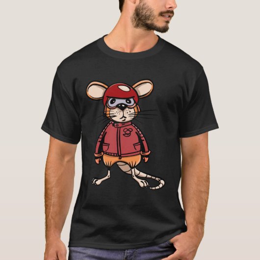 Biker Rat   Mouse T-shirt (Voorkant)