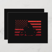 Biker Red US Flag Motorcycle Patriot (Voorkant / Achterkant)