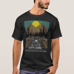 Biker Riding Motorfiets Outdoor Mountain Uitzicht T-shirt