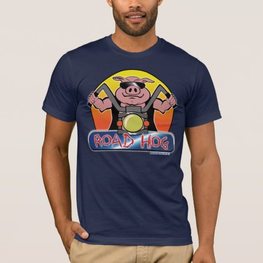 Biker Road Hog Motorcycle T Shirt (Voorkant)