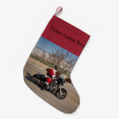 Biker Santa Claus  kerststop Kleine Kerstsok (Voorkant (Hangend))