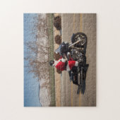 Biker Santa Claus Motorcycle puzzel (Verticaal)