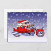 Biker Santa Feestdagenkaart (Voorkant / Achterkant)
