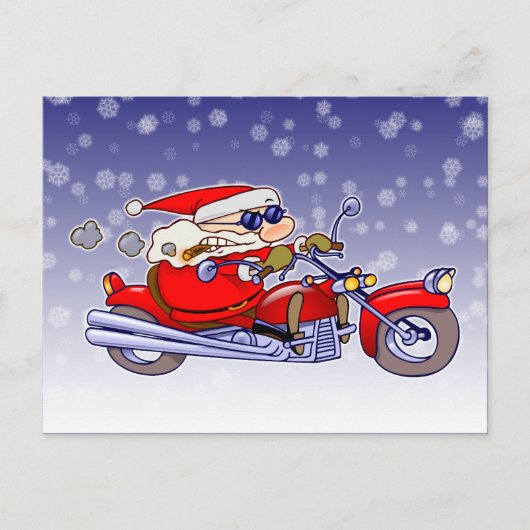 Biker Santa Feestdagenkaart (Voorkant)