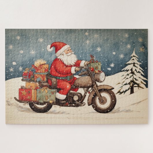 Biker Santa Legpuzzel (Horizontaal)