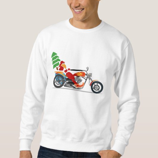 Biker Santa Riding een motorfiets Trui (Voorkant)