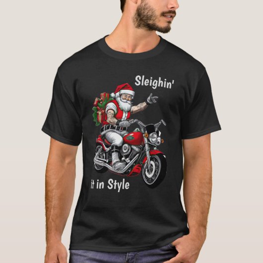 Biker Sinterklaas T-shirt (Voorkant)