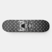 Biker Skull Two Revolvers Diamond Bord Skateboard (Horizontaal)