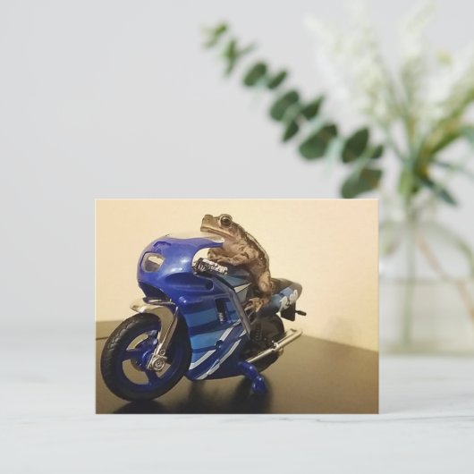 Biker Toad Briefkaart (Staand voorkant)