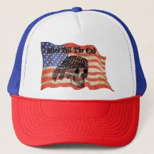 Biker tot het einde schedel USA Flag art