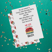 Biker Verjaardagsfeestje Oud Man Joke