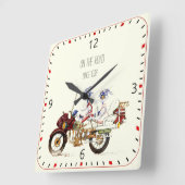 Biker Vierkante Klok (Hoek)