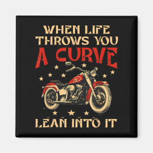 Biker wanneer het leven je een curve motorfiets Ma Magneet