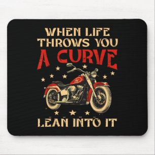 Biker wanneer het leven je een curve motorfiets Ma Muismat