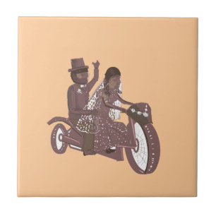 Biker Weddenproducten Tegeltje
