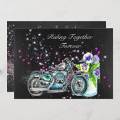 Biker Wedding Invitation for Motorcycle Kaart (Voorkant / Achterkant)