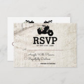 Biker Wedding RSVP Insert Kaart Open Road (Voorkant / Achterkant)