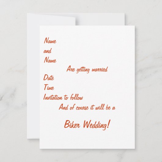 Biker Wedding Save The Date (Dos)
