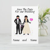 Biker Wedding Save the Date/ Invitations Date (Staand voorkant)