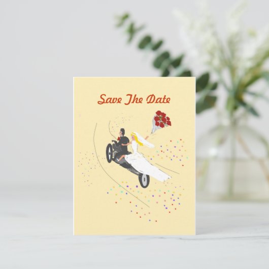 Biker Wedding Save the Date Kaart (Staand voorkant)