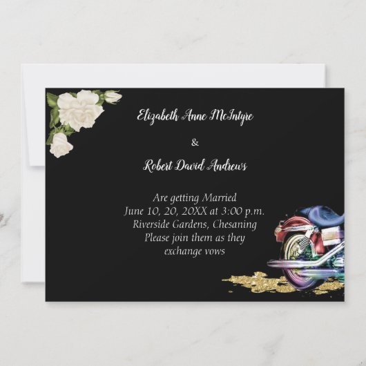 Biker Wedding Uitnodiging (Achterkant)