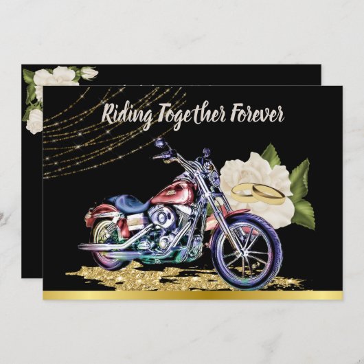 Biker Wedding Uitnodiging (Voorkant / Achterkant)