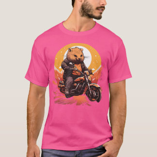 Biker Wombat Rijden Motorcycle T-shirt