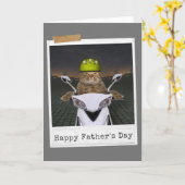 Bikerkat Gelukkige Vaderdag Kaart (Gele Bloem)