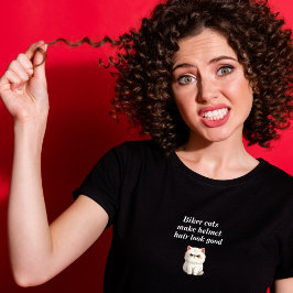 Bikerkatten maken helmhaar er goed uitzien motorfi t-shirt