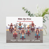 Bikers Birthday Party Invitation Kaart (Staand voorkant)