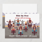 Bikers Birthday Party Invitation Kaart (Voorkant / Achterkant)