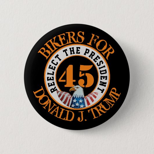 Bikers for Donald J. Trump 2020 Ronde Button 5,7 Cm (Voorkant)