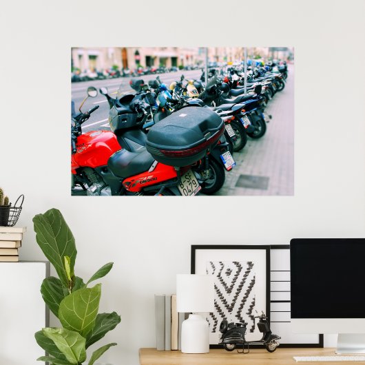 Bikers Row Barcelona, Espagne Poster (Bureau à domicile)
