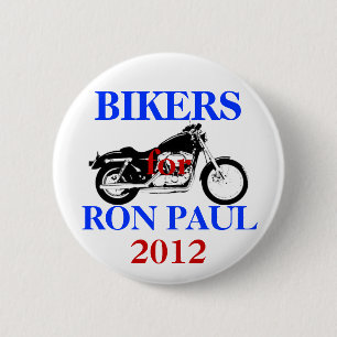 Bikers voor de knop Ron Paul Ronde Button 5,7 Cm