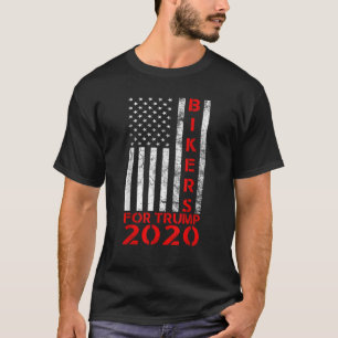 Bikers voor Trump 2020 American Flag Conservative  T-shirt