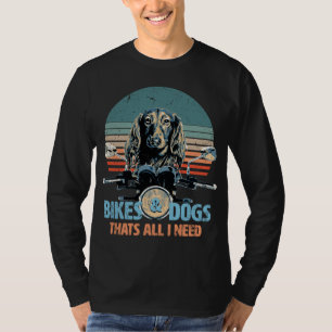 Bikes & Dogs - Schattige langharig teckel rijden T-shirt