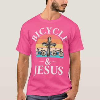 Biking Bike Bicycle en Jesus Christelijk T-shirt