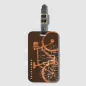 biking/cirkelend, gepersonaliseerde fiets bagagelabel (Voorkant (verticaal))