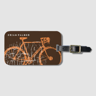 biking/cirkelend, gepersonaliseerde fiets bagagelabel