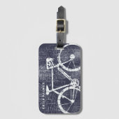 Biking / fietsen, fiets geïnspireerd bagagelabel (Voorkant (verticaal))