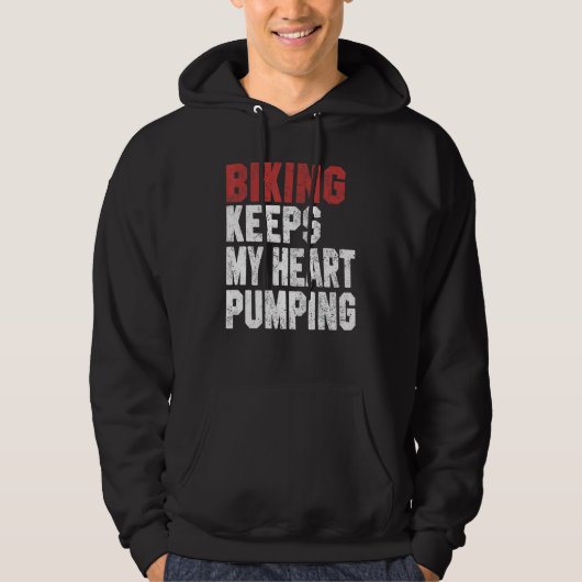Biking  For Men Women Biking Keeps My Heart Dad Hoodie (Voorkant)