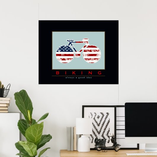 BIKING is altijd een goed idee Poster (Thuiskantoor)
