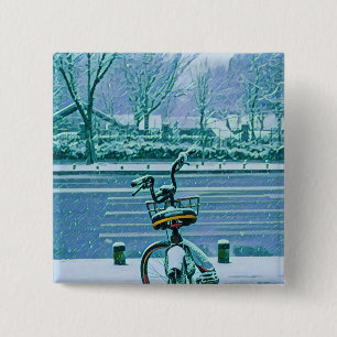 Biking Lover Gift Vierkante Button 5,1 Cm