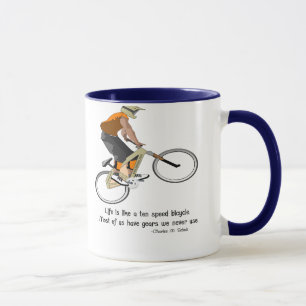 Biking met prijsopgave mok