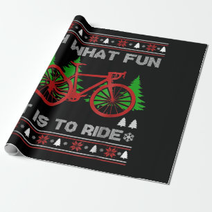 Biking Oh, wat Fun Bike Ugly Kerstmis Sweater Cadeaupapier