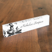 Biking van bergen Logo - Aangepaste naam kunst Naambordje (Zijkant)