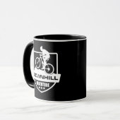 Biking van bergen naar beneden mok (Voorkant links)