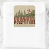 Biking van bergen naar beneden vierkante sticker (Tas)