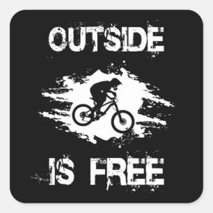 Biking van mountainbike MTB fietsenfiets Cycling I Vierkante Sticker