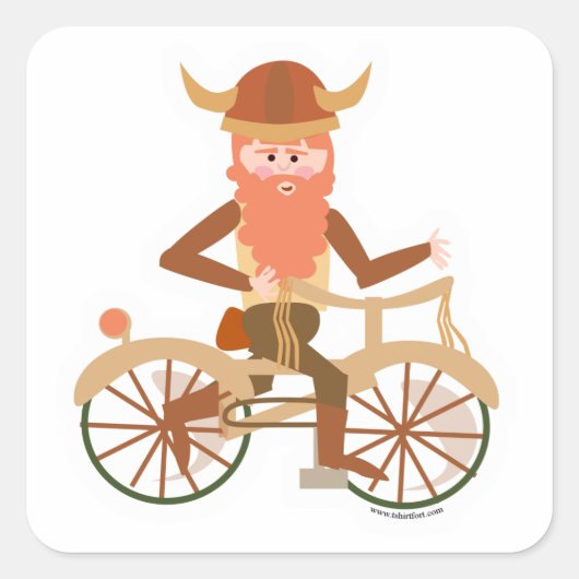 Biking Viking Vierkante Sticker (Voorkant)